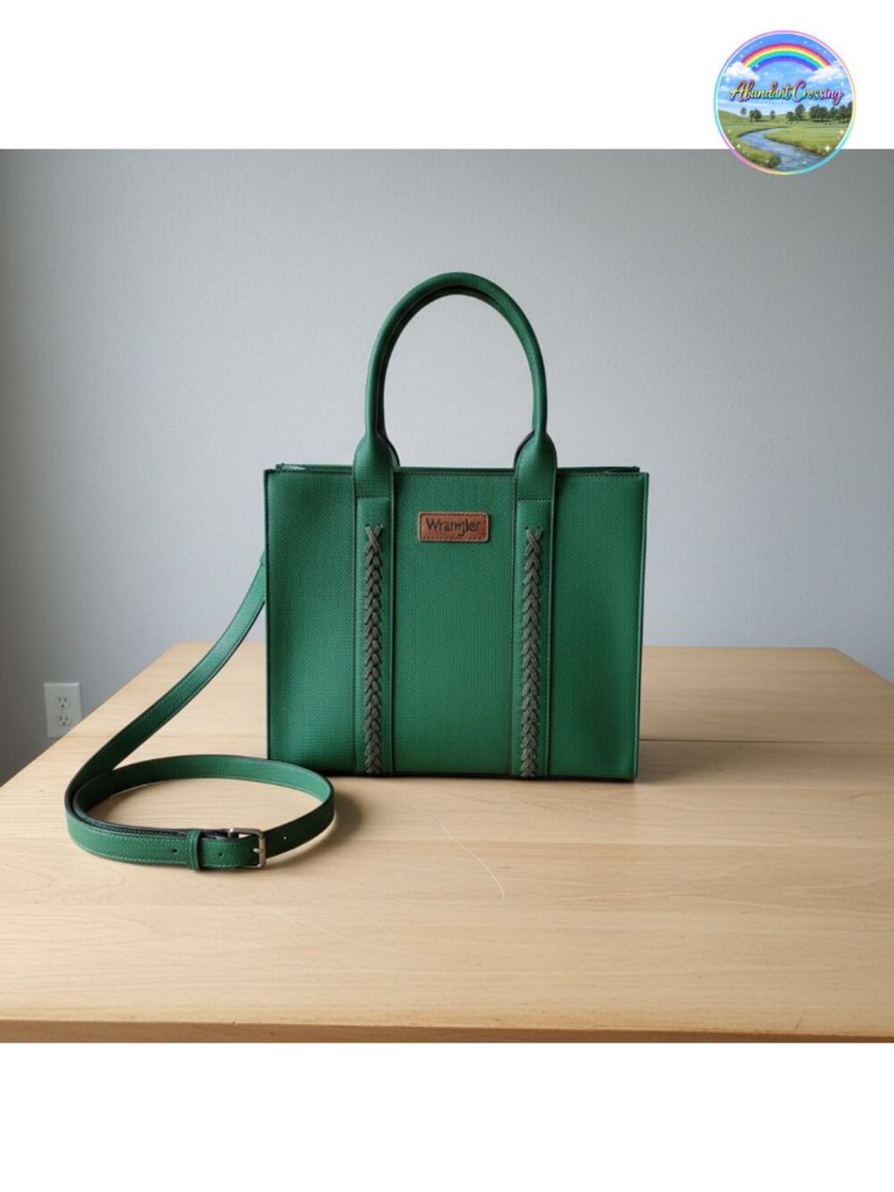 Wrangler Large Tote Bag Whipstitch Satchel Shoulder Purse with Strap
